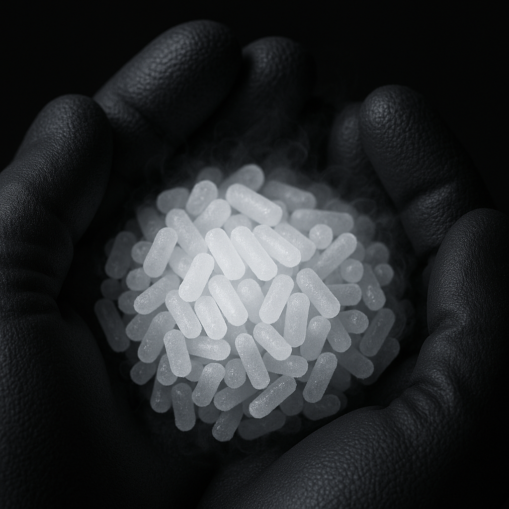 Dry ice pellets in multiple sizes