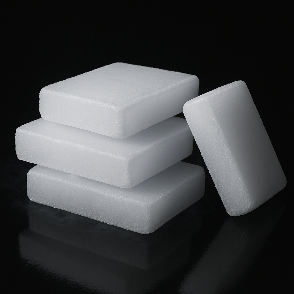 Dense dry ice blocks and slabs